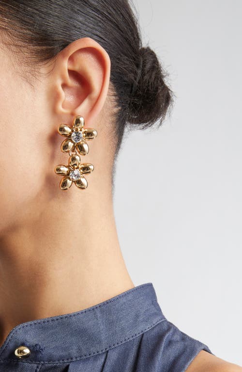 Carolina Herrera Double Flower Drop Earrings