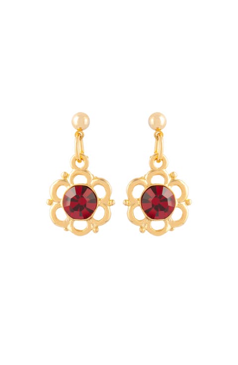 1980s Vintage Faux Ruby Earrings