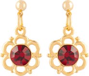 Susan Caplan 1980s Vintage Faux Ruby Earrings