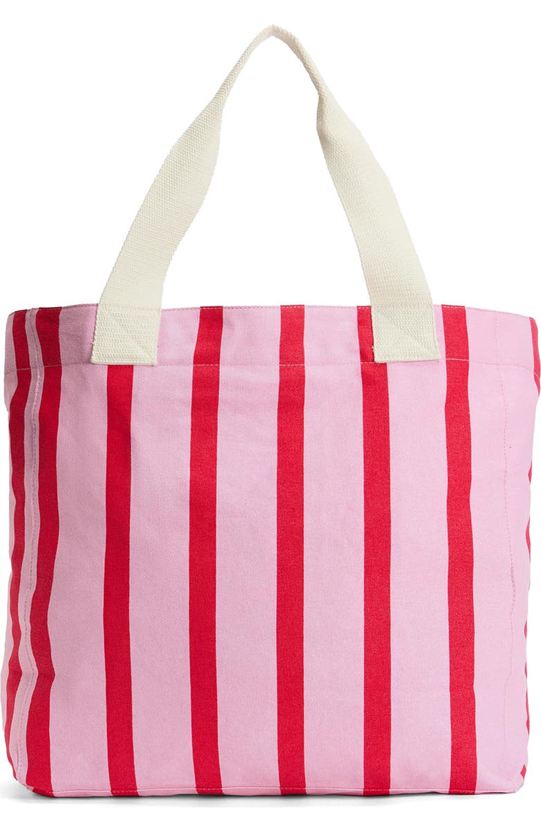 Barbour Emily Stripe Cotton Canvas Tote, Alternate, color, Cherry Blossom