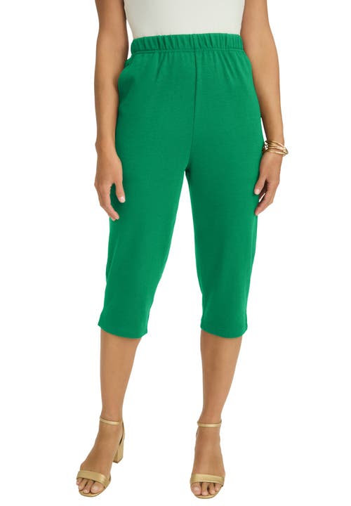 Jessica London Soft Ease Capri In Green