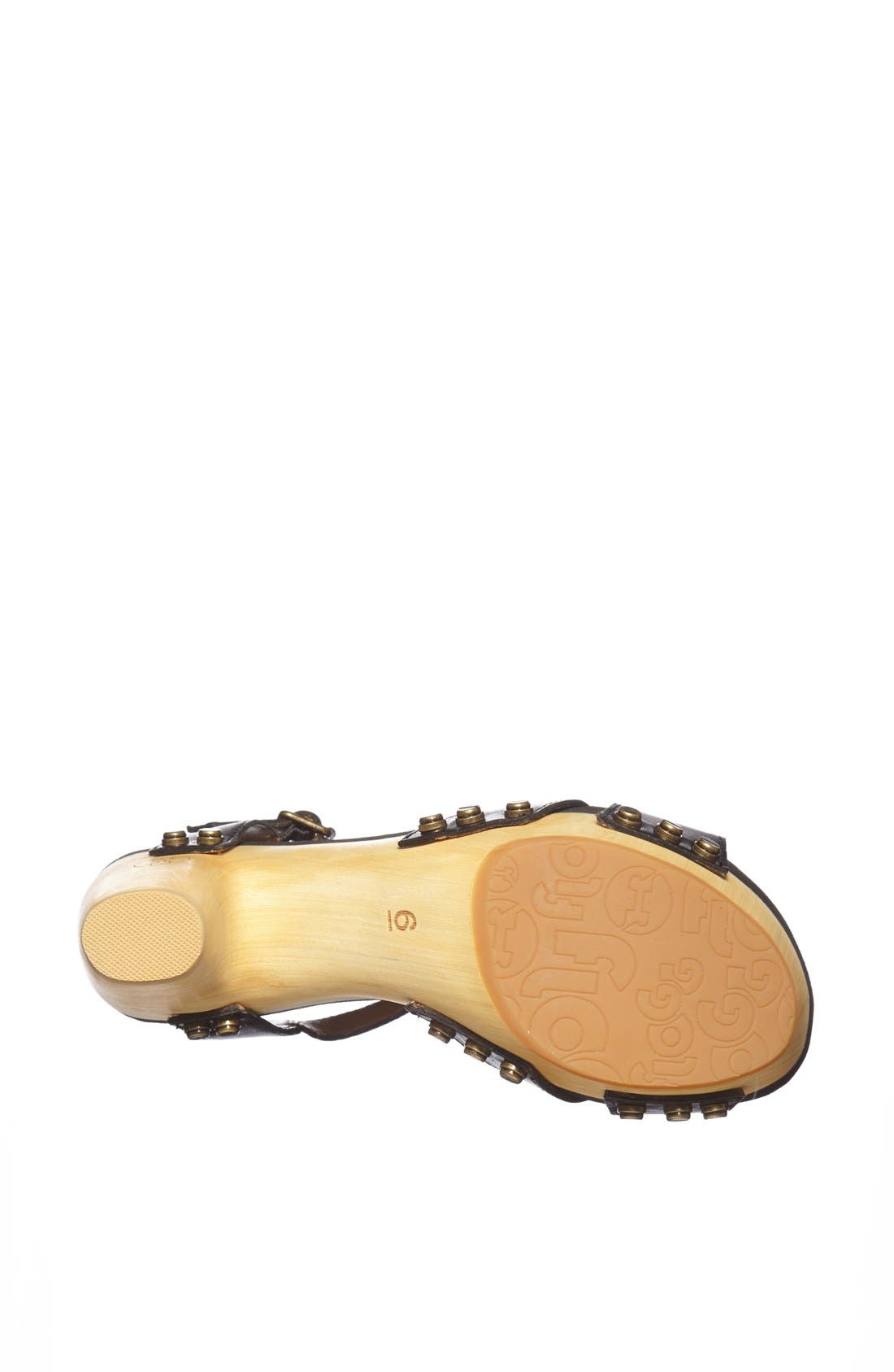 'Florence' Sandal, Alternate, color, BLACK LEATHER