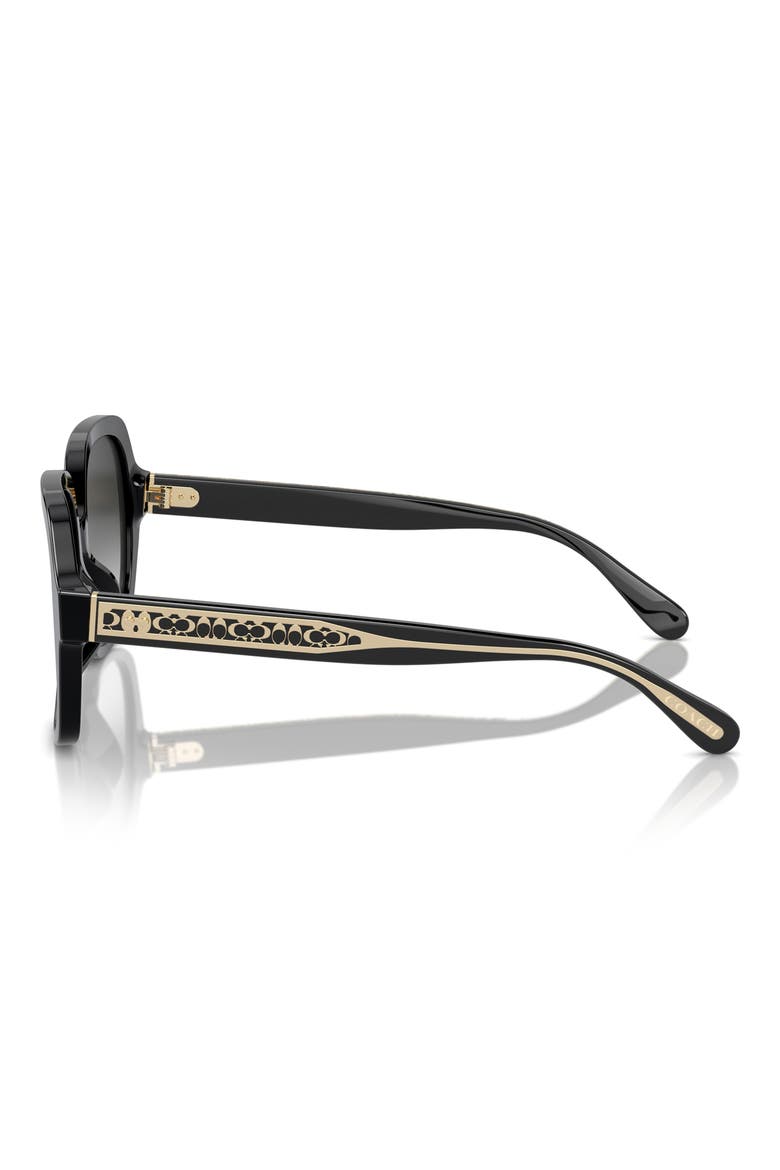 56mm Gradient Square Sunglasses, Alternate, color, BLACK