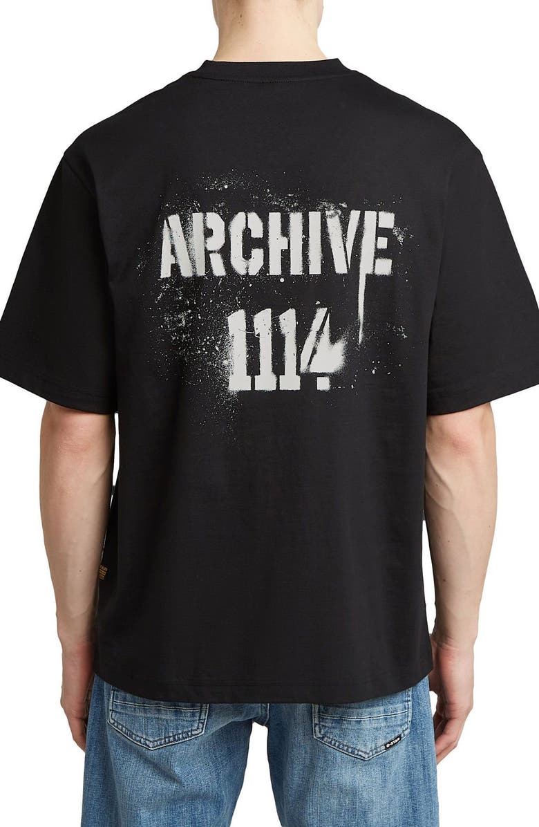 G-STAR Sprayed 89 Boxy Organic Cotton Graphic T-Shirt, Alternate, color, Dark Black