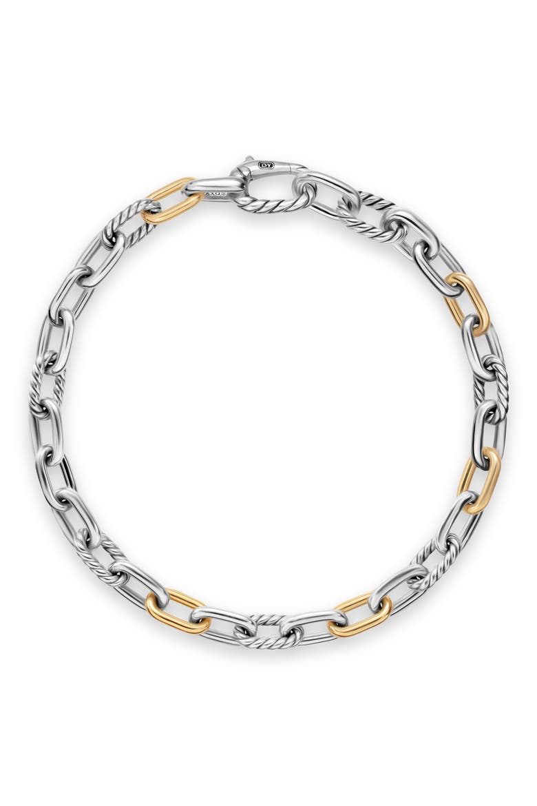 Men's Madison® Sterling Silver & 18K Yellow Gold Chain Bracelet, 6mm, Alternate, color, SILVER
