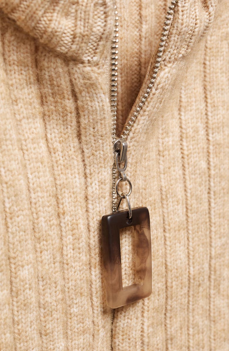 MANGO Rib Zip-Up Cardigan, Alternate, color, 