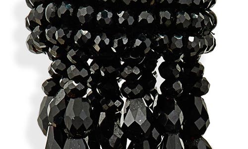 Oscar De La Renta Beaded Chandelier Clip-on Earrings In Black