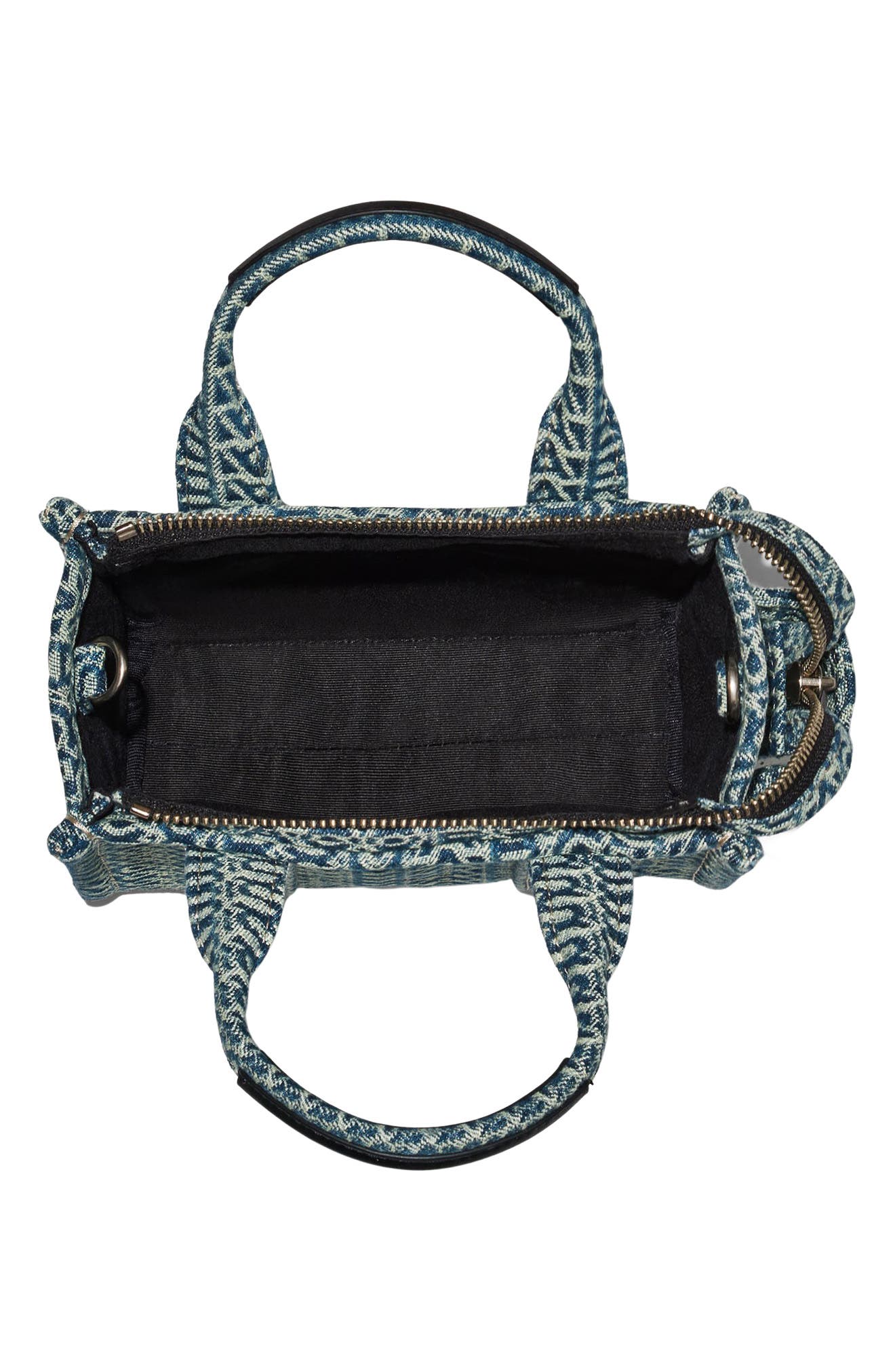 Marc Jacobs The Washed Monogram Denim Crossbody Tote Bag, Alternate, color, 