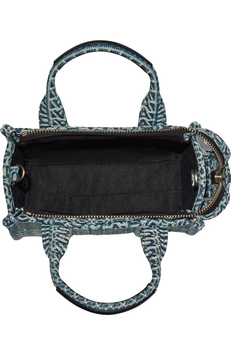 Marc Jacobs The Washed Monogram Denim Crossbody Tote Bag, Alternate, color,