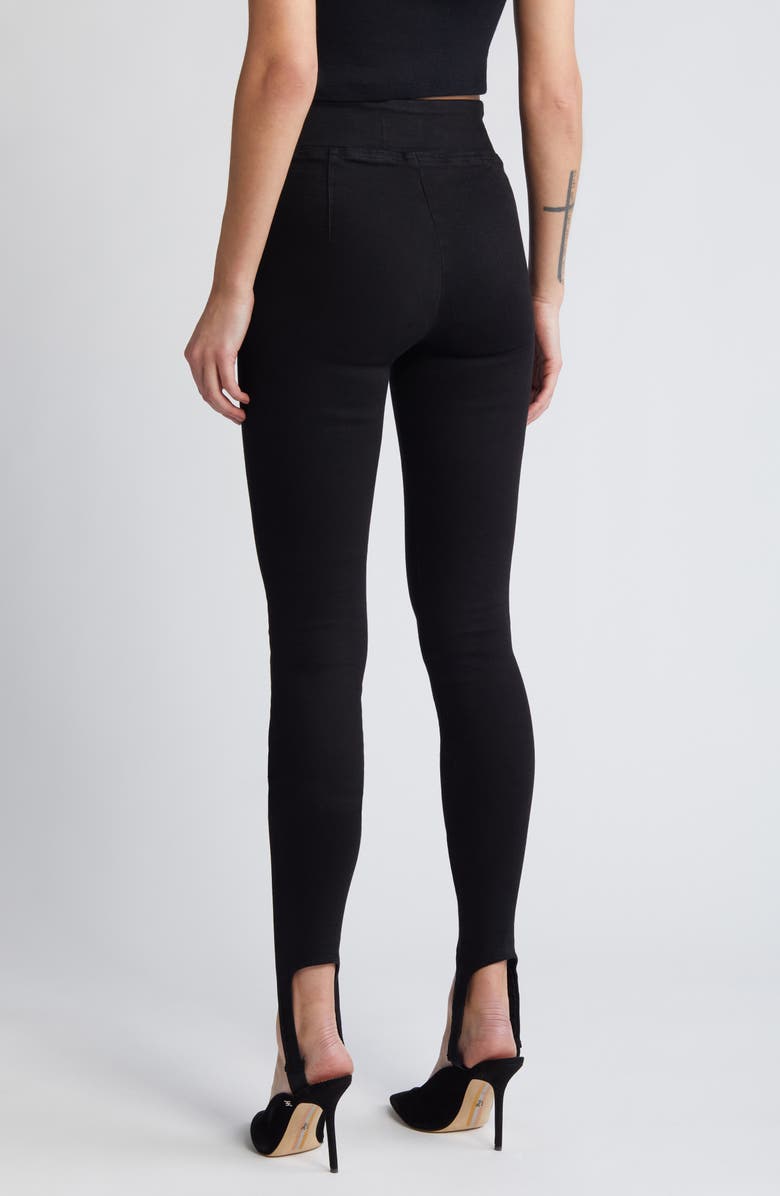 FRAME The Jet Set Stirrup Leggings, Alternate, color, Sheen Noir