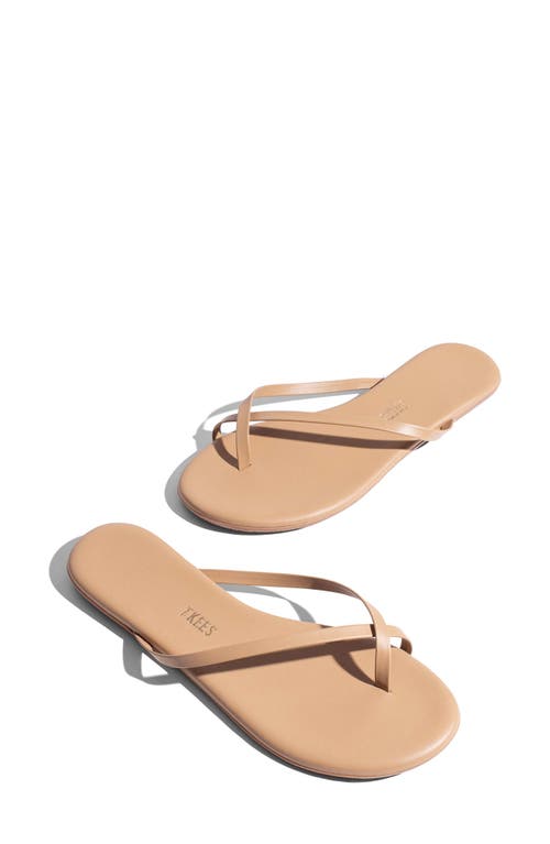 TKEES Riley Metallic Flip Flop in Cocobutter 