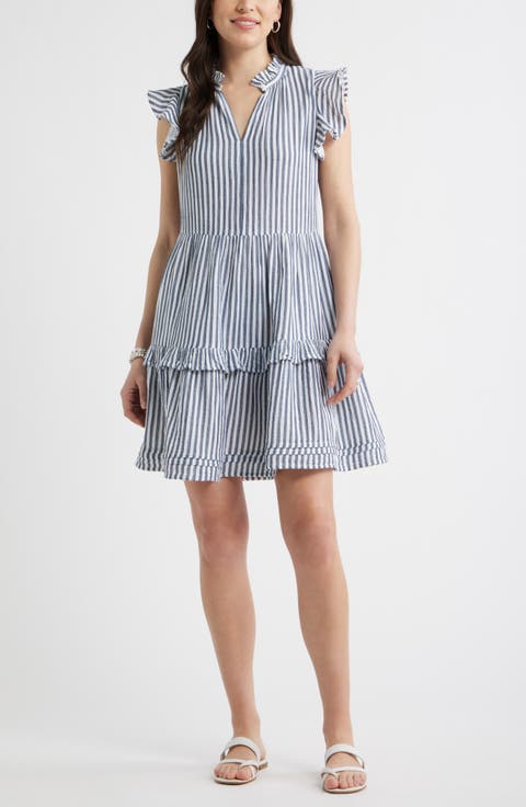 Ruffle Duo Cotton Gauze Dress