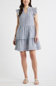 Caslon® Ruffle Duo Cotton Gauze Dress