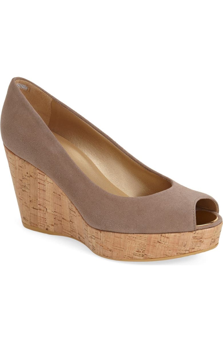 Stuart Weitzman 'Anna' Peep Toe Platform Wedge, Main, color,