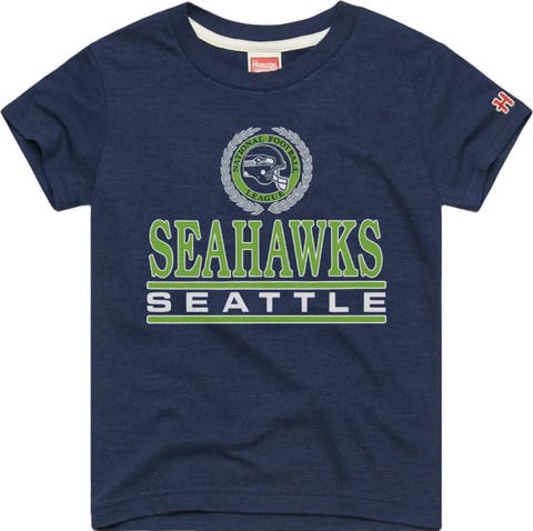 Youth Homage  College Navy Seattle Seahawks Crest Tri-Blend T-Shirt