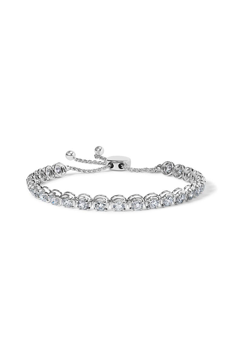 14K White Gold 6.00 Cttw Diamond 4”-10” Bolo Tennis Bracelet, Main, color, White