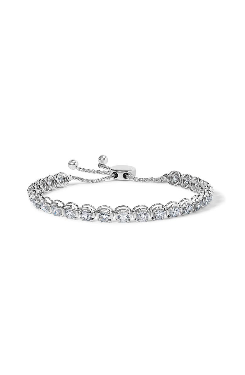 Haus of Brilliance 14K White Gold 6.00 Cttw Diamond 4”-10” Bolo Tennis Bracelet, Main, color, White