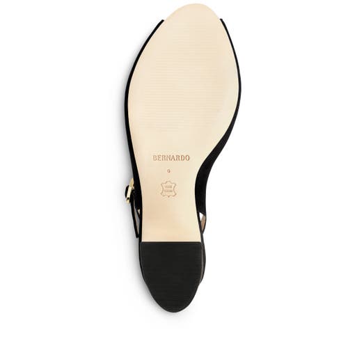 Bernardo Suede Mary Jane Peep Slingback Pumps