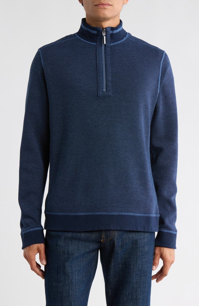 Tommy Bahama New Flip Coast Half Zip Pullover, Alternate, color, Blue Note