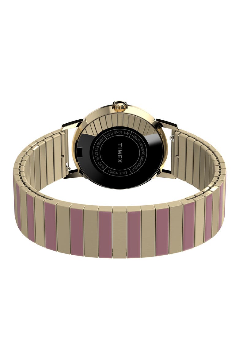 Marlin® Hand Wound Expansion Strap Watch, 34mm, Alternate, color, PINK/ GOLD