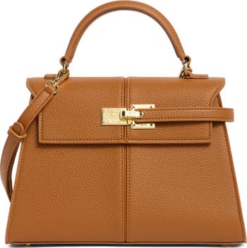 Large Elise Faux Leather Top Handle Bag