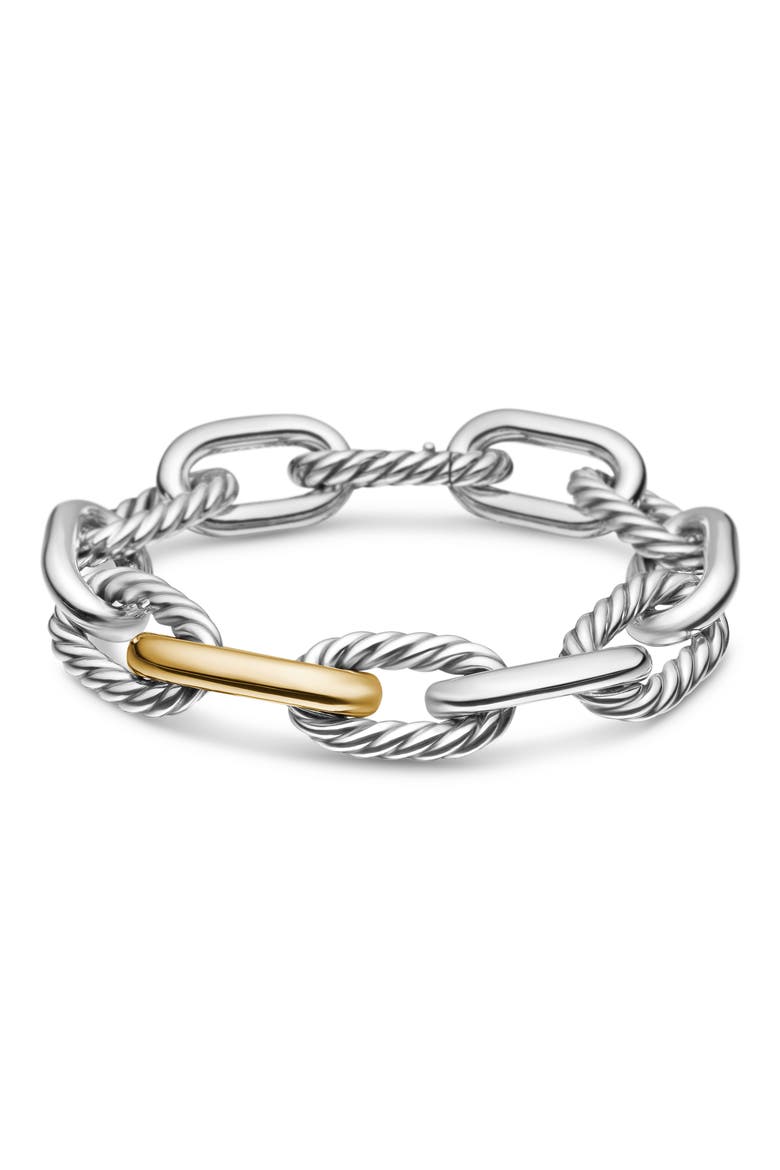 DY Madison Large Bracelet with 18K Gold, 13.5mm, Main, color, SILVER