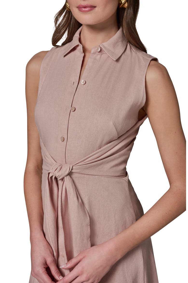 Sleeveless Linen Blend Shirtdress, Alternate, color, SNOW PETAL