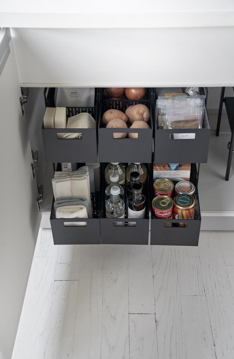 Yamazaki Two-Tier Cabinet Storage Basket, Alternate, color, Black