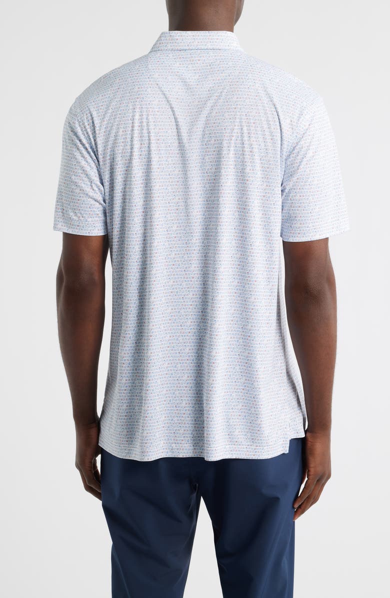 Peter Millar Featherweight Cornhole Print Performance Polo, Alternate, color, White