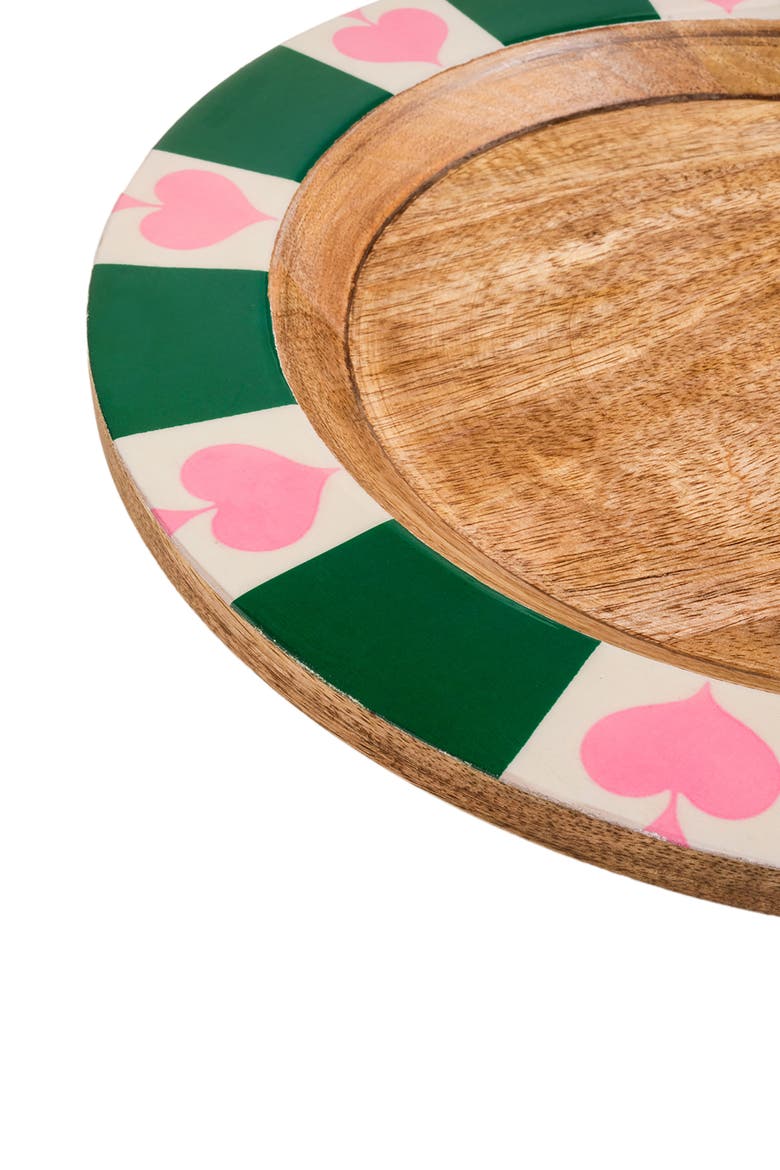 Lakri Mango Wood Charger Plate 13", Alternate, color, Green