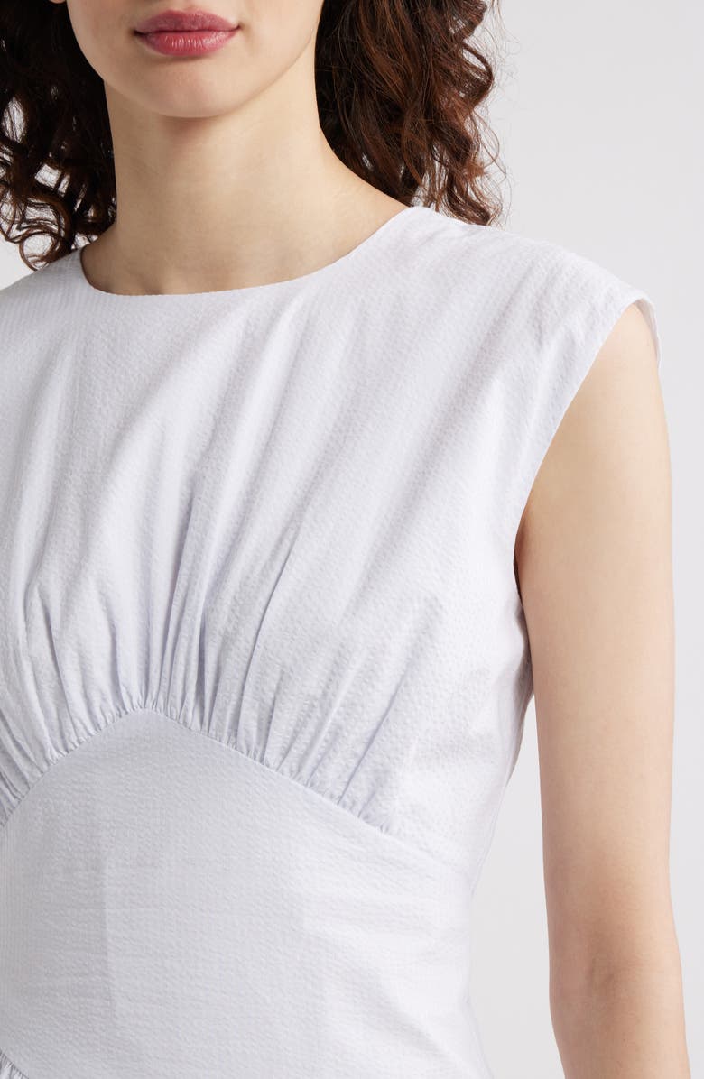 FRAME Sleeveless Cotton Seersucker Sundress, Alternate, color, Light Chambray Multi