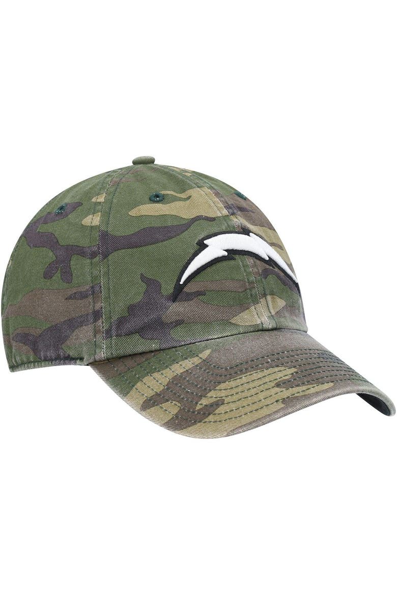Men's '47 Camo Los Angeles Chargers Woodland Clean Up Adjustable Hat, Alternate, color, Camo