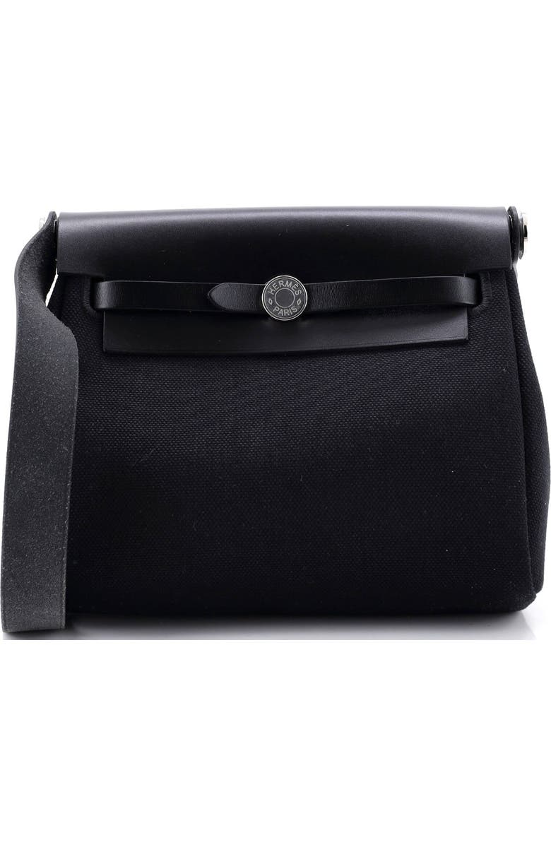 Pre-Owned Hermes Herbag Zip Toile and Leather 20, Main, color, Noir