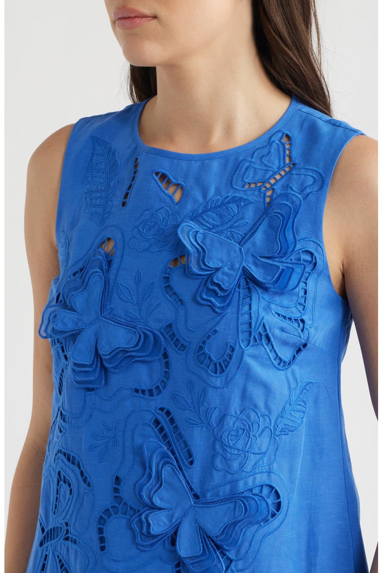 The Isabella Embroidered Sleeveless Dress, Alternate, color, SEAPORT BLUE