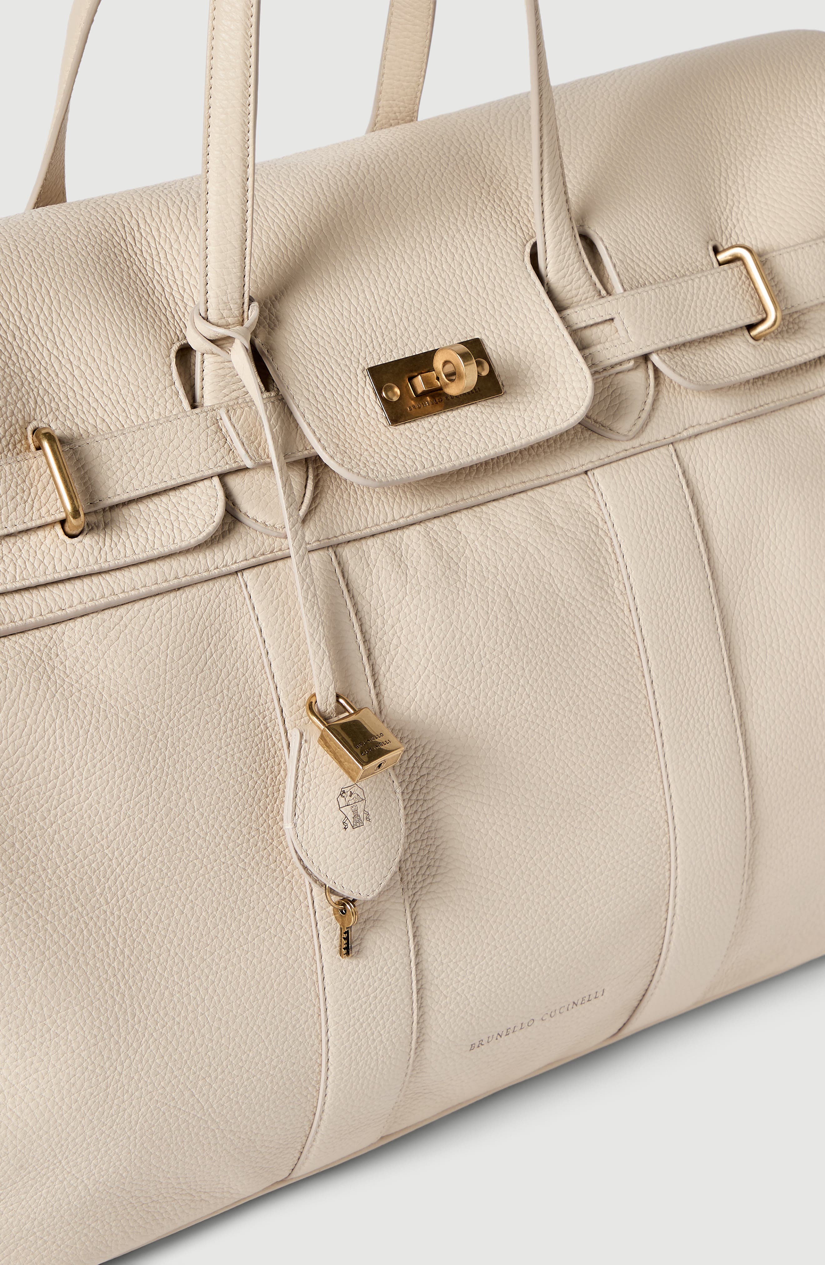 Explorer travel bag in deerskin, Alternate, color, Ivory