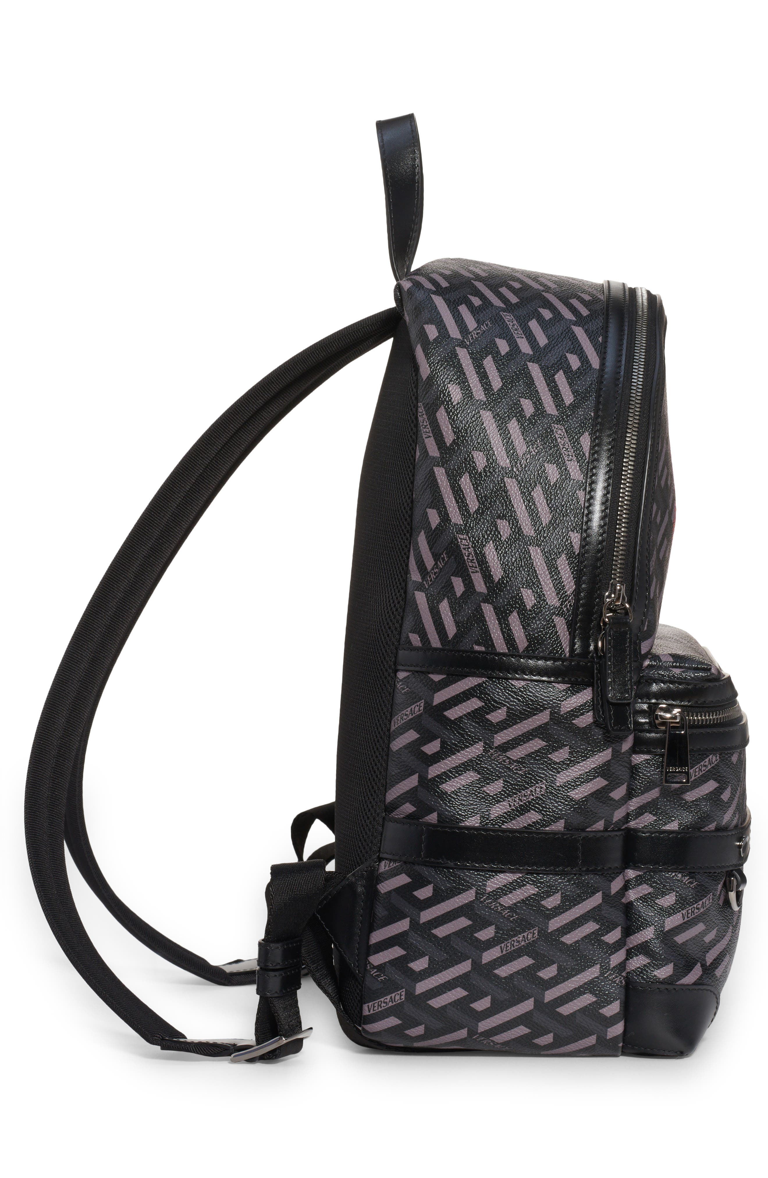 Versace Greca Print Love Medusa Backpack, Alternate, color, 