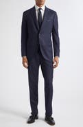 Boglioli Micro Herringbone Wool and Silk Suit