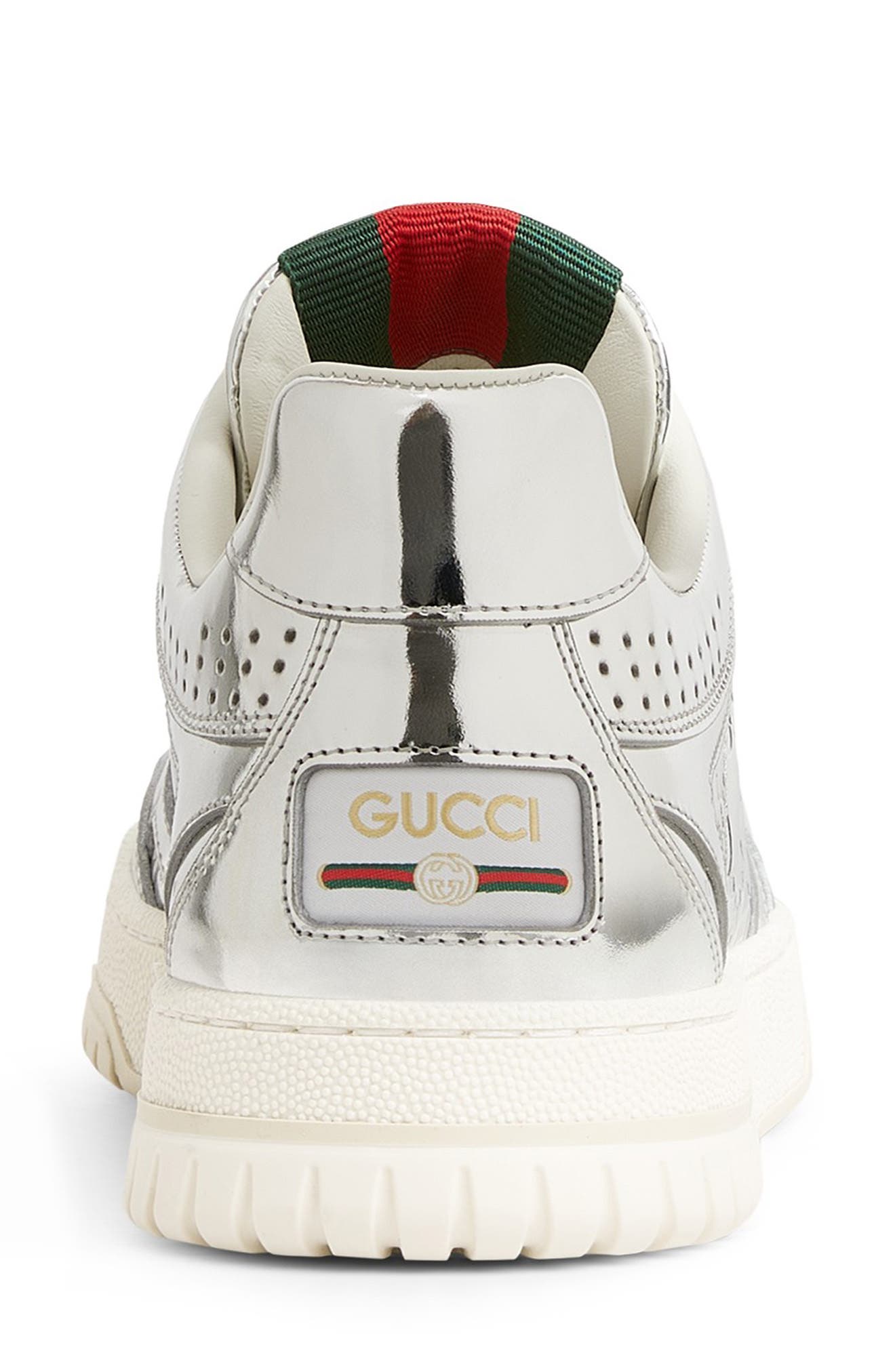 Gucci Re-Web Sneaker, Alternate, color, Silver