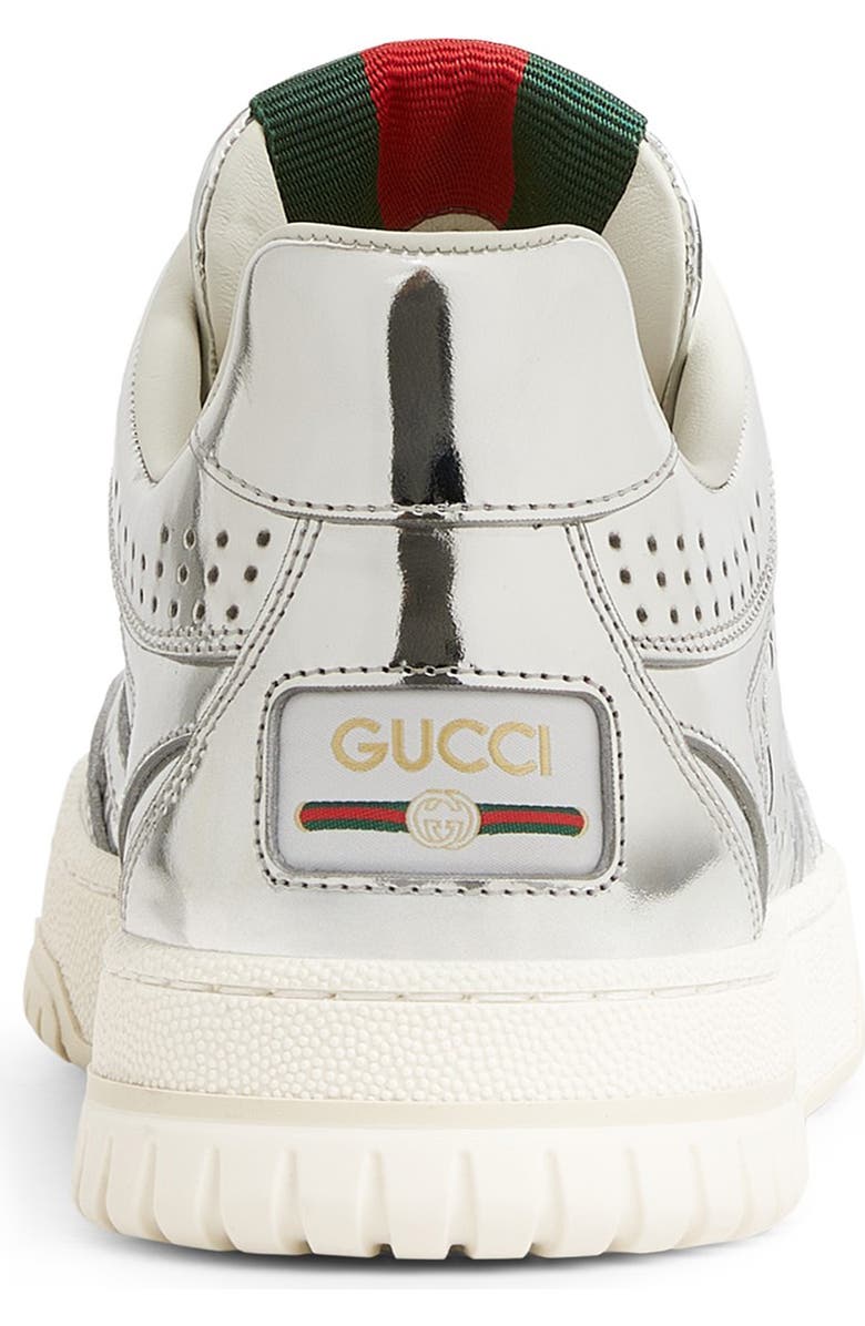 Gucci Re-Web Sneaker, Alternate, color, Silver