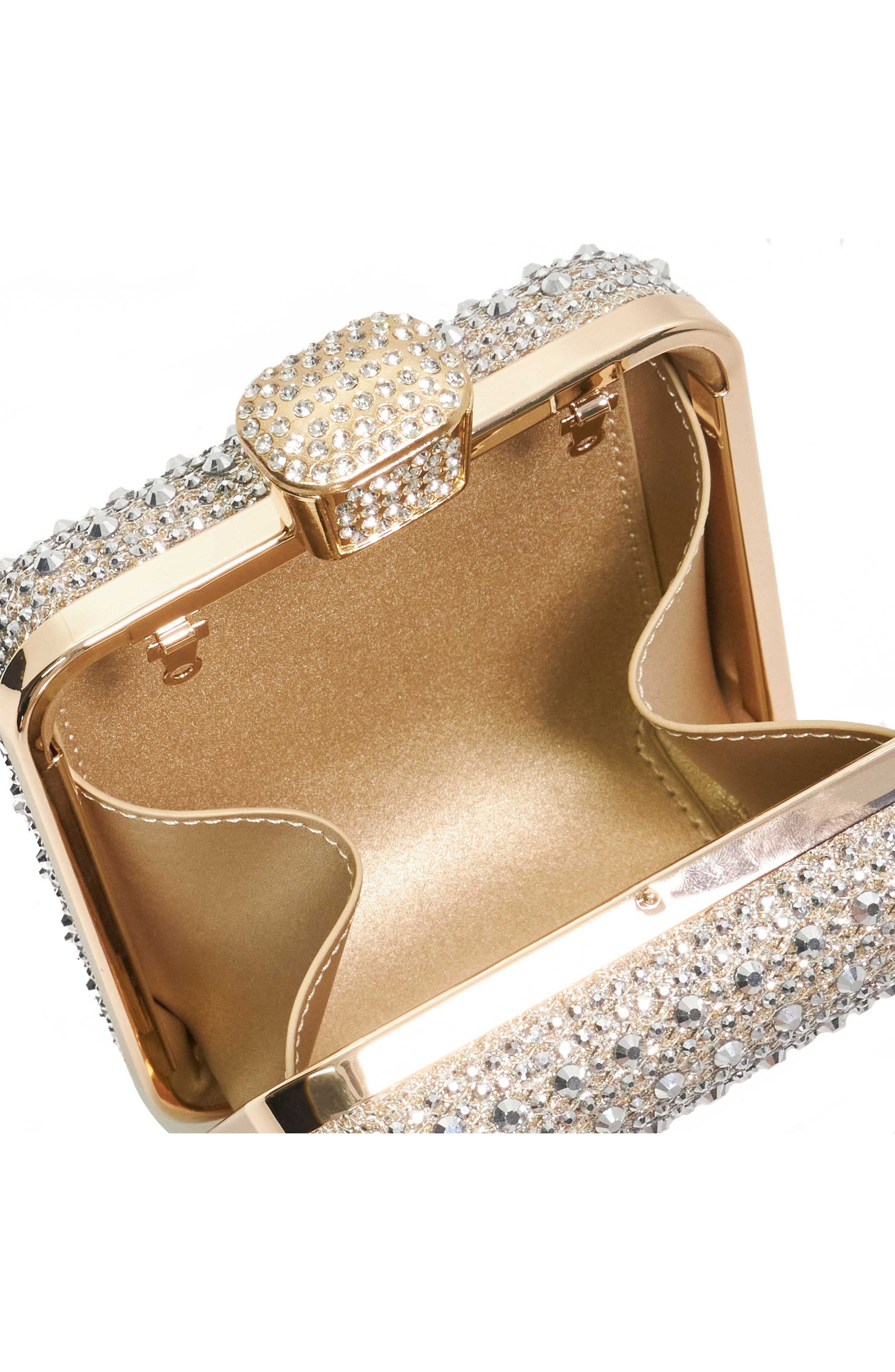 Elida Crystal Box Clutch, Alternate, color, SILVER