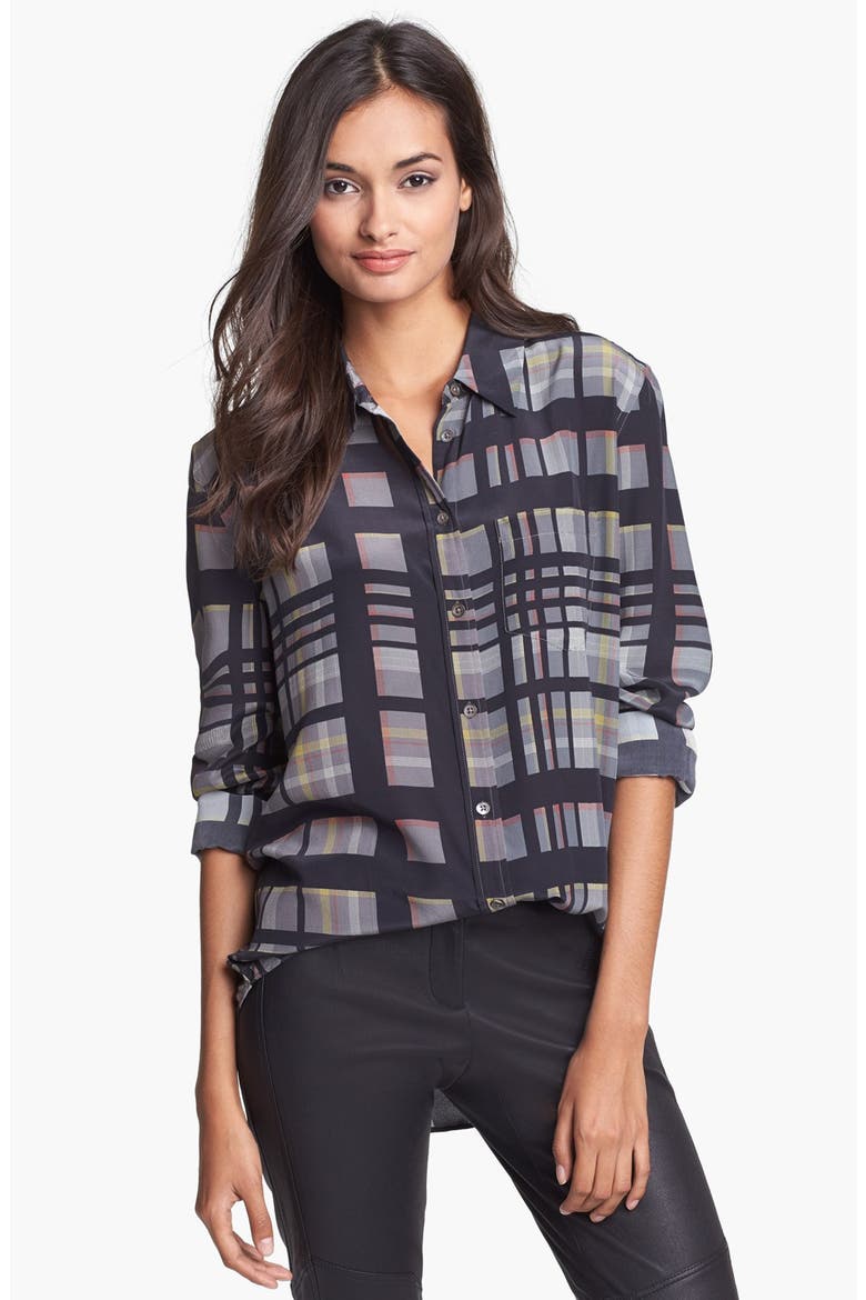 'Reese' Silk Shirt, Main, color, BLACK MULTI