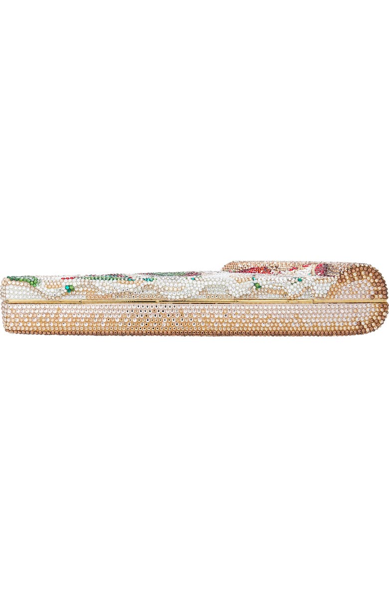 JUDITH LEIBER COUTURE Margherita Pizza Crystal Clutch, Alternate, color, Champagne White Opal Multi