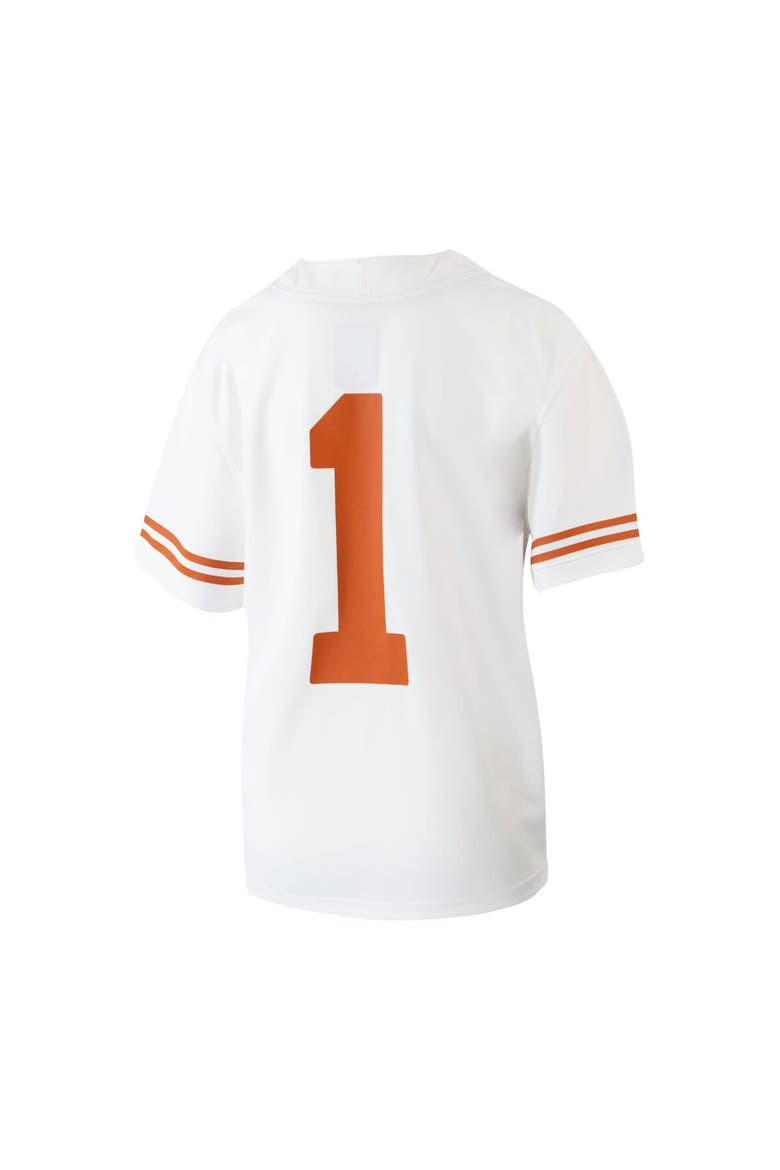Youth Nike #1 White Texas Longhorns 1st Armored Division Old Ironsides Untouchable Football Jersey, Alternate, color, White