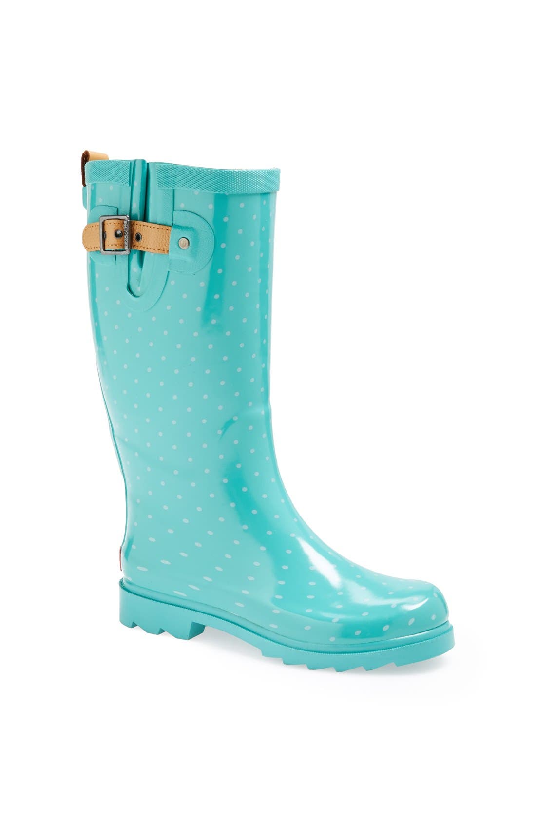 'Posh Dot' Rain Boot, Main, color, BRIGHT TURQUOISE
