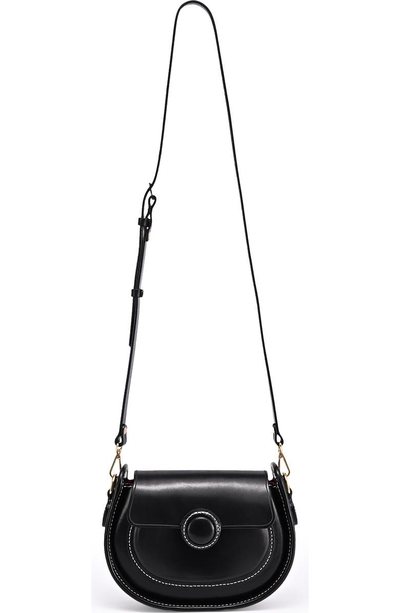 OLD TREND Begonia Genuine Leather Vintage Compact Crossbody, Alternate, color, Black