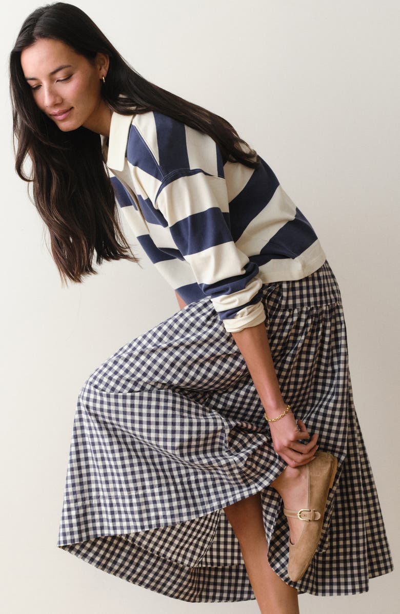 Marine Layer Luxe Stripe Sueded Cotton Polo, Alternate, color, Navy Stripe