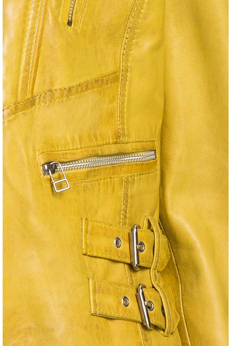 Leather Jacket, Alternate, color, YELLOW