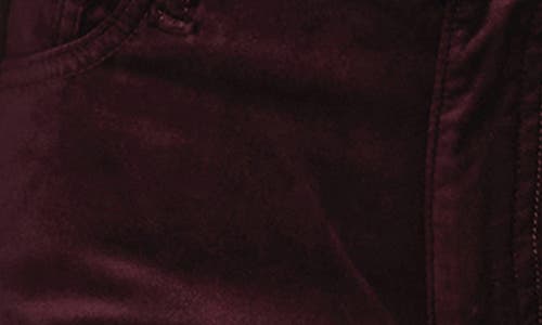 Frame Le Sleek Velvet Ankle Straight Leg Pants In Burgundy