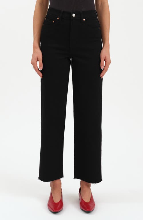 DAZE Pleaser High Waist Raw Hem Crop Jeans in All Nighter 