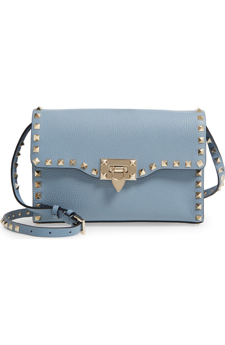Valentino Garavani Small Rockstud Leather Crossbody Bag, Main, color,